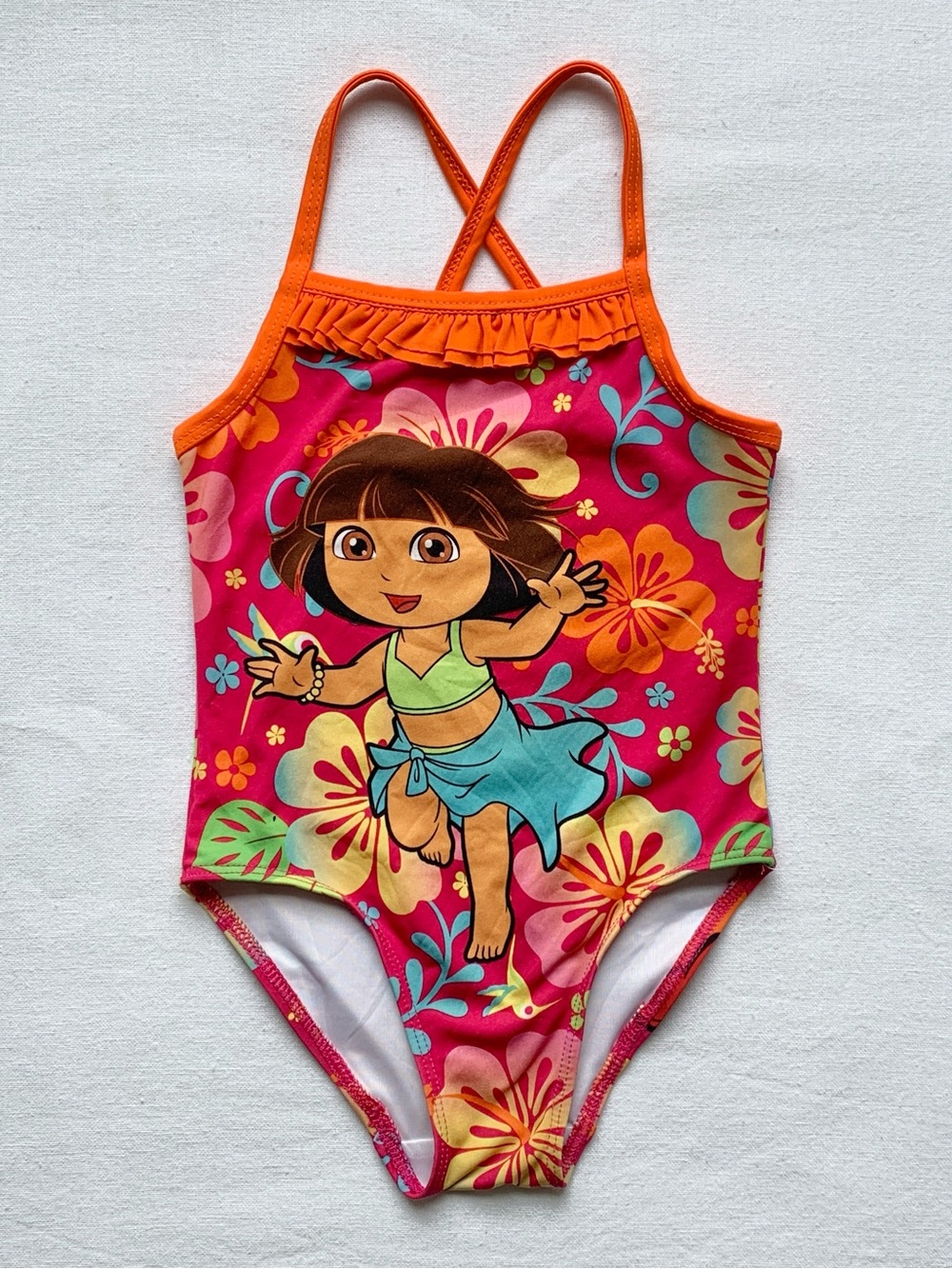 2012 Nickelodeon Dora the Explorer Boots Y2K Pink Orange One Piece Swimsuit 18M